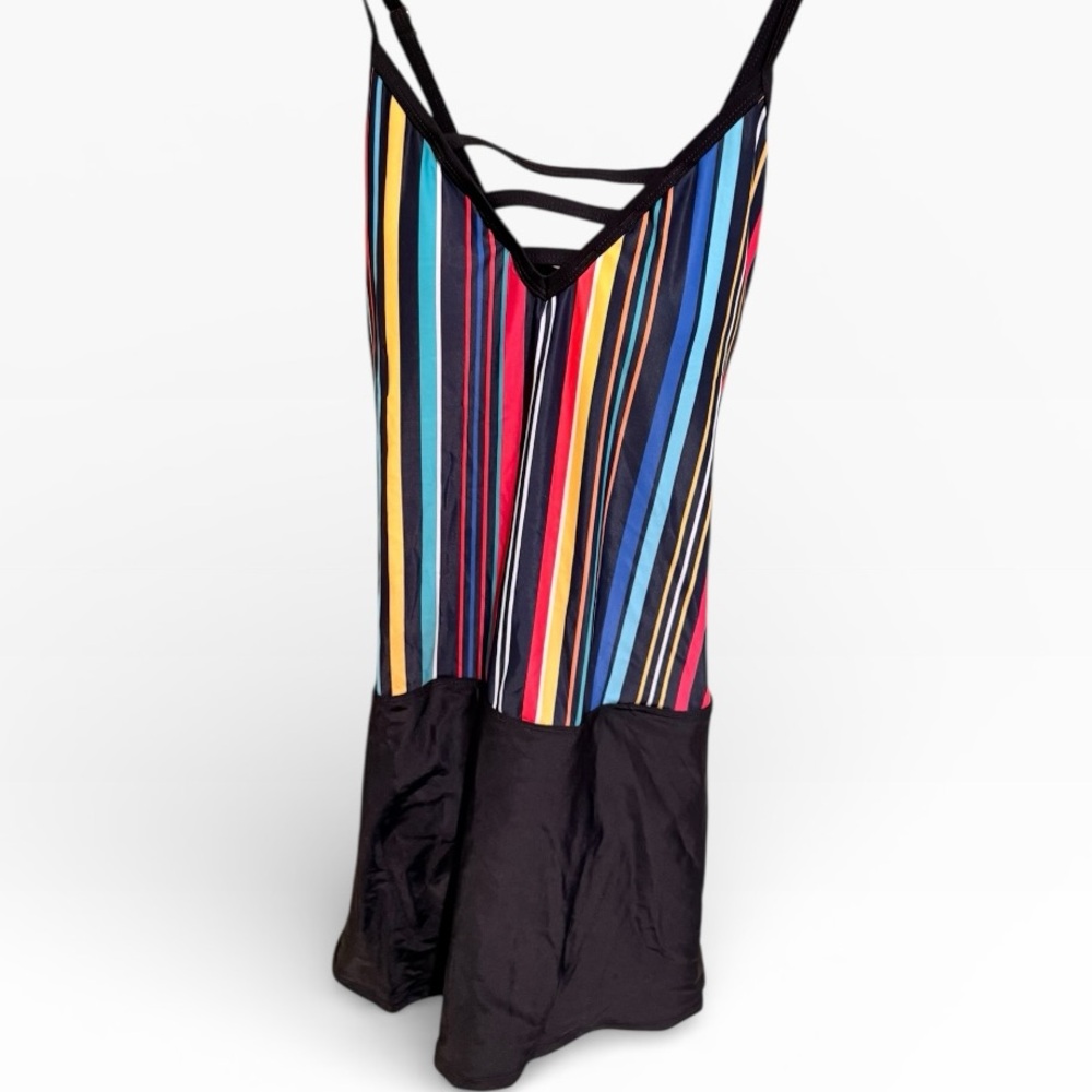 NWT - Nautica Multicolor Striped One Piece Swimsuit - Size XL